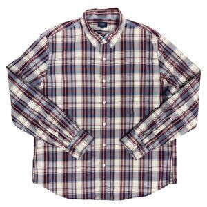EUC Men's J. CREW Long Sleeve Button-Down Tartan Dress Shirt |‎ Size XL